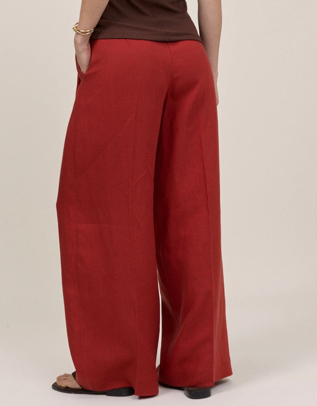 Nobody's Child Rust Relaxed Wide Leg Tailored Trousers