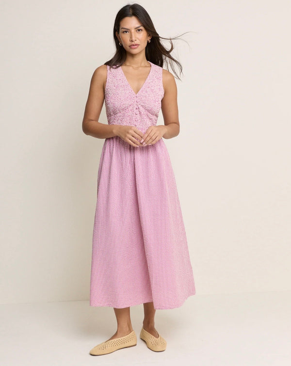 Nobody's Child Pink Gingham Sleeveless Eliza Midi Dress