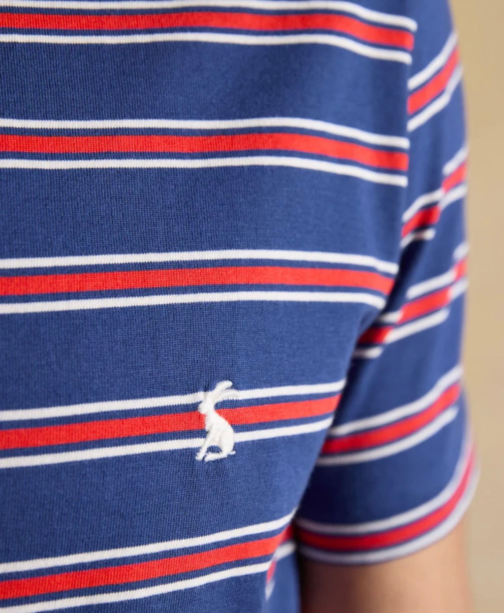 Joules Everyday Navy & Red Stripe Classic Fit Cotton T-Shirt