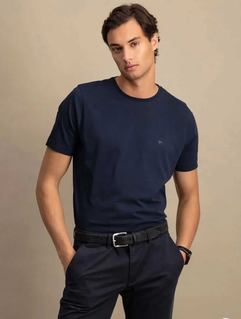 Fynch- Hatton Crew Neck T-Shirt Navy
