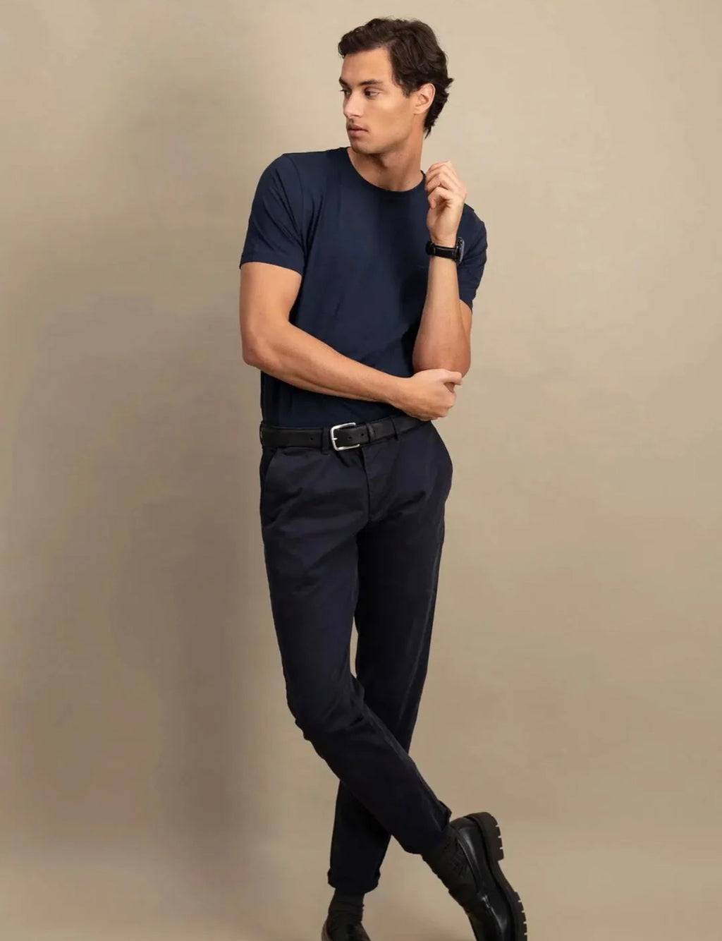 Fynch- Hatton Crew Neck T-Shirt Navy