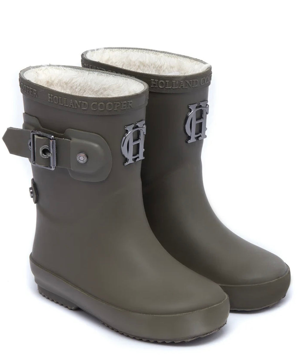 Holland Cooper Little Wellie-Toddler Dinosaur Green