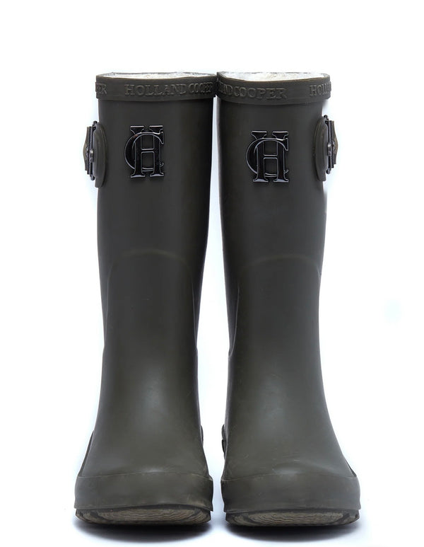 Holland Cooper Little Wellie - Junior Dinosaur Green