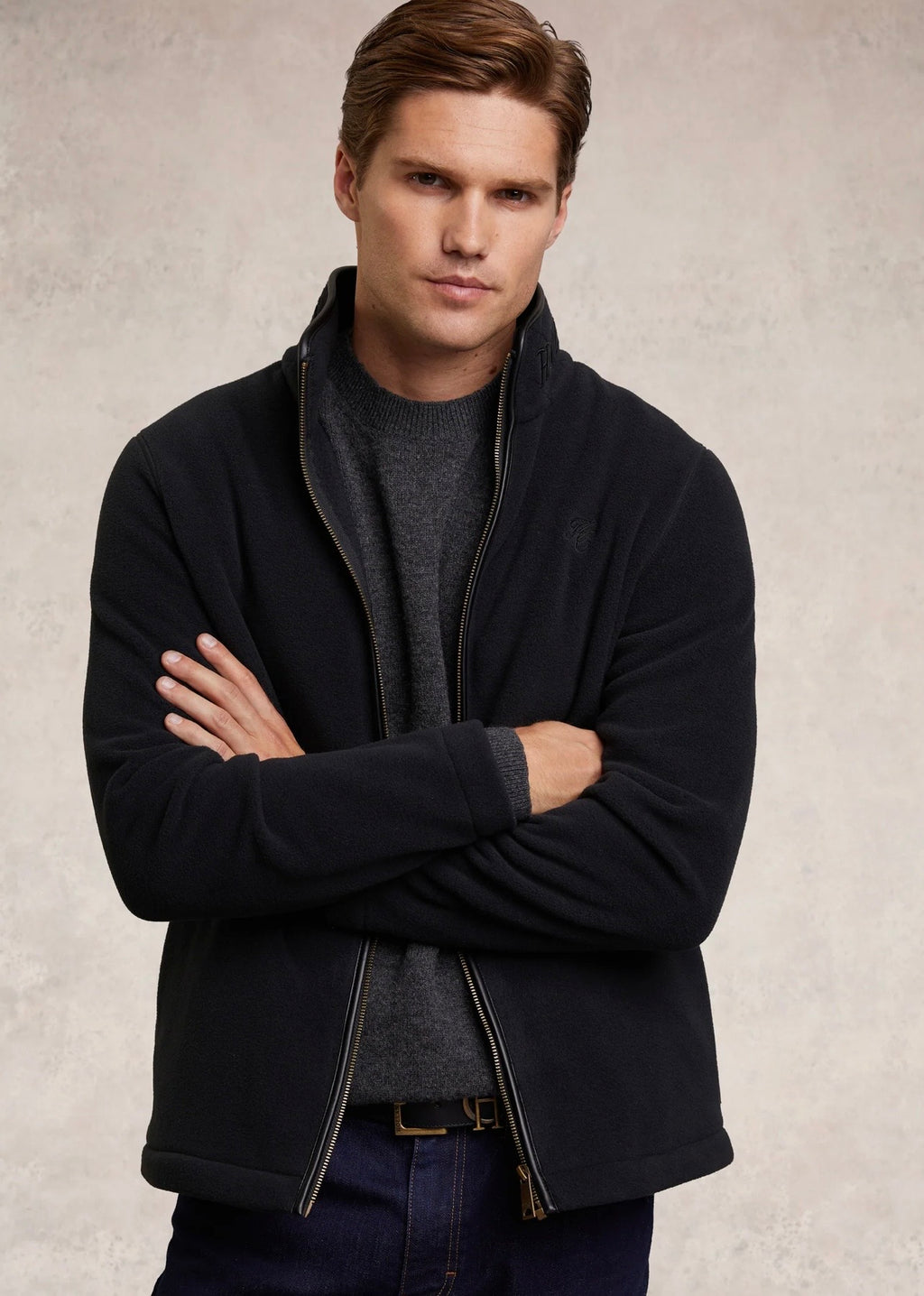 Holland Cooper Men's Country Fleece Jacket Black