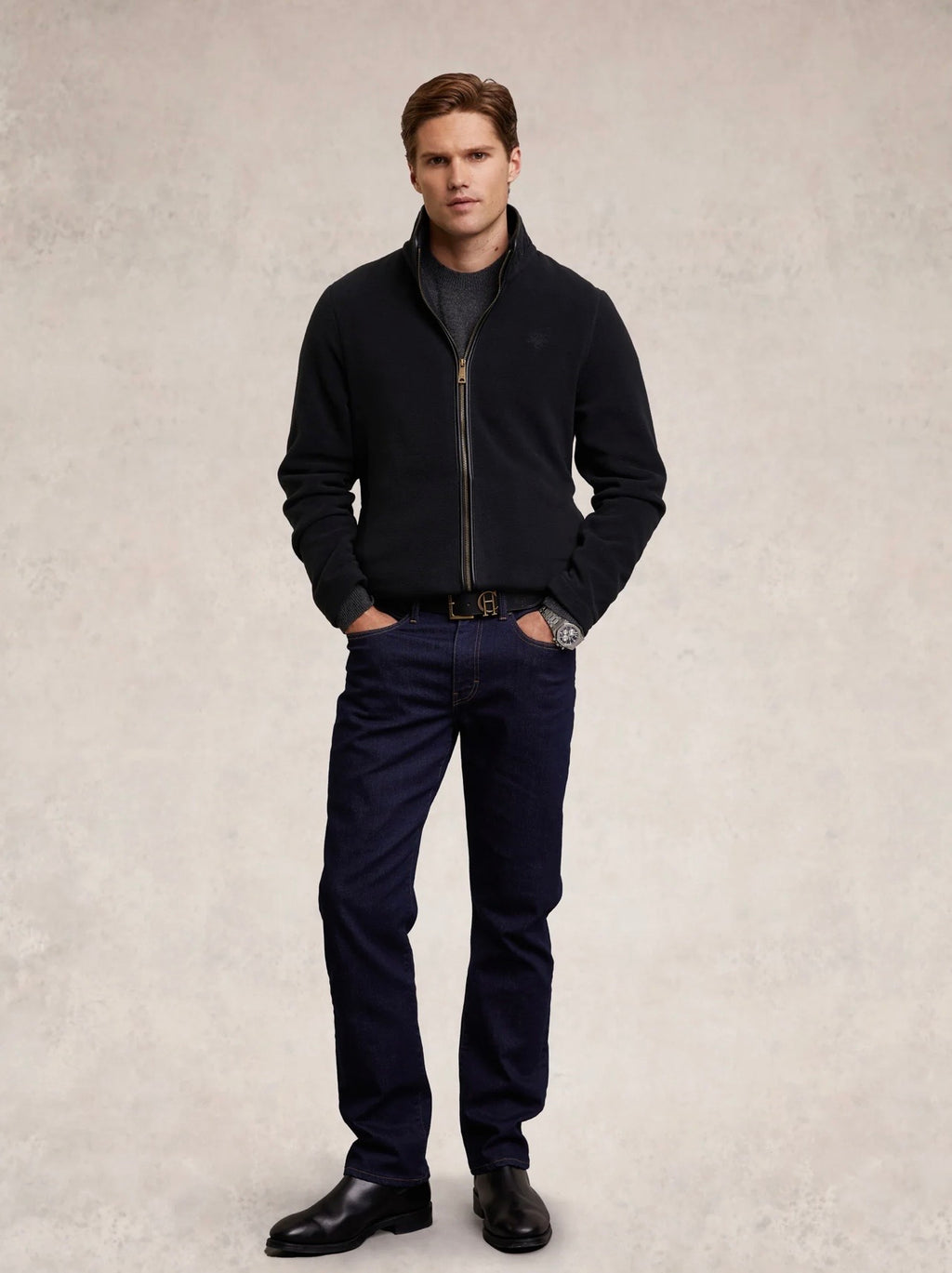 Holland Cooper Men's Country Fleece Jacket Black
