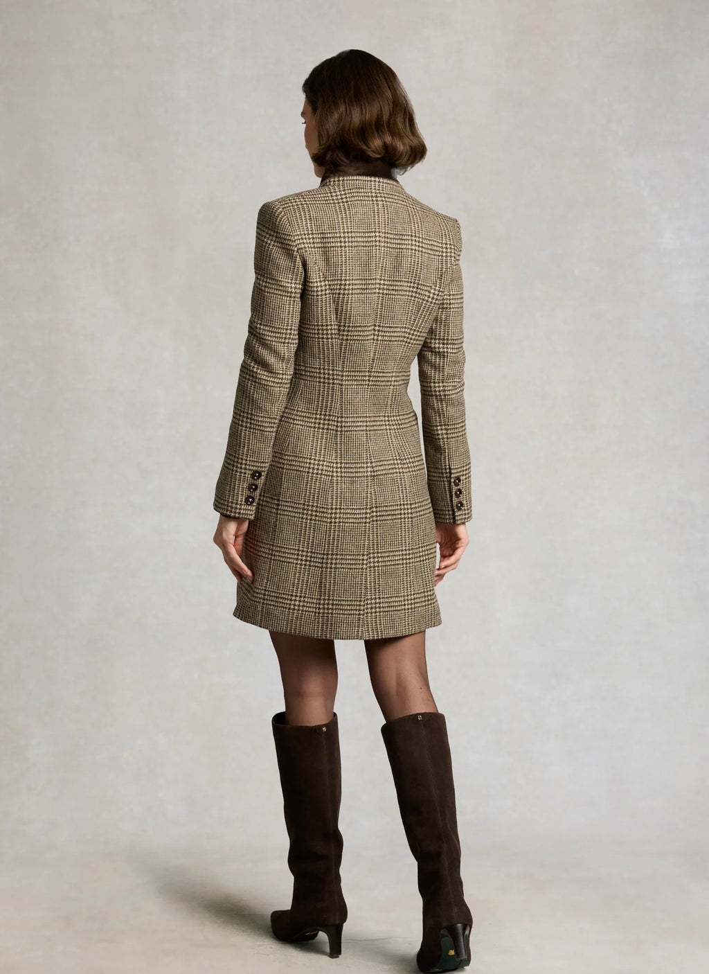 Holland Cooper Highgrove Coat Prince of Wales Brown