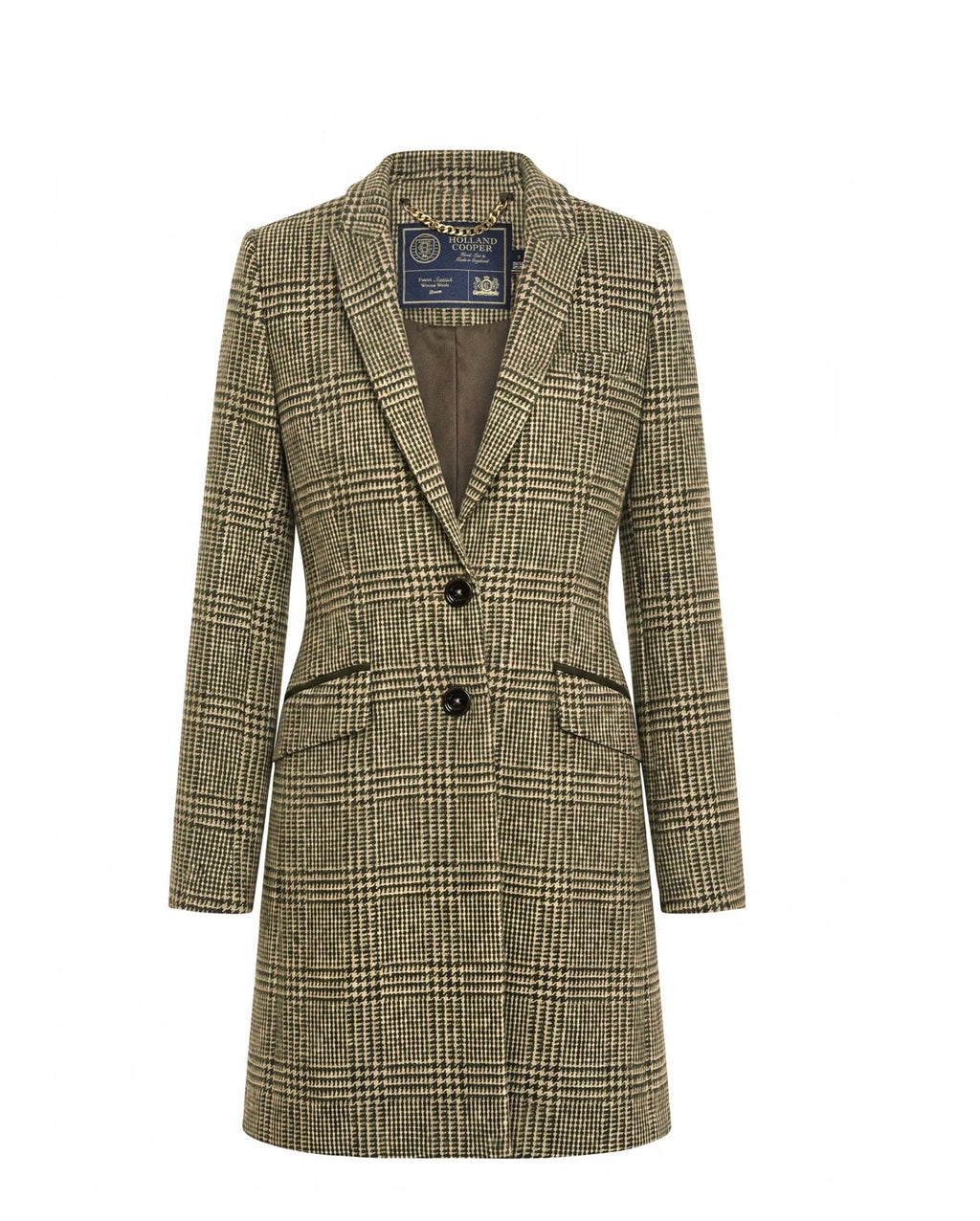 Holland Cooper Highgrove Coat Prince of Wales Brown