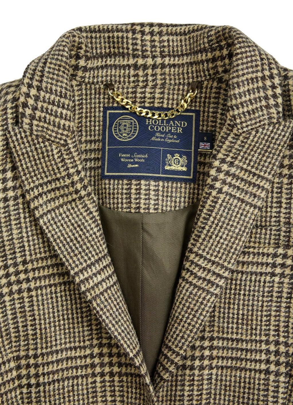 Holland Cooper Highgrove Coat Prince of Wales Brown