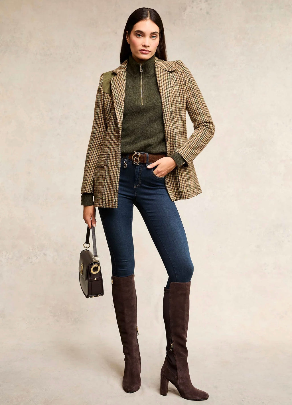 Tori Quarter Zip Knit Forest Green