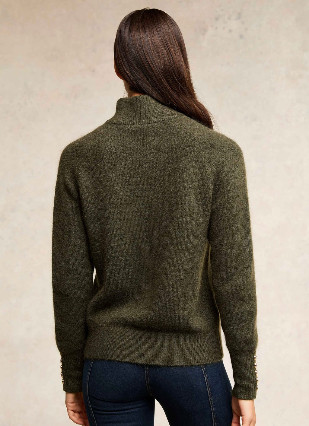 Tori Quarter Zip Knit Forest Green