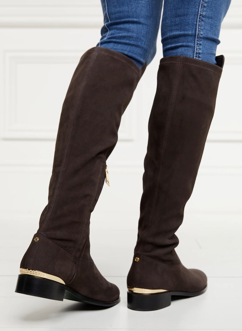 Holland Cooper Albany Knee Boot Chocolate Suede