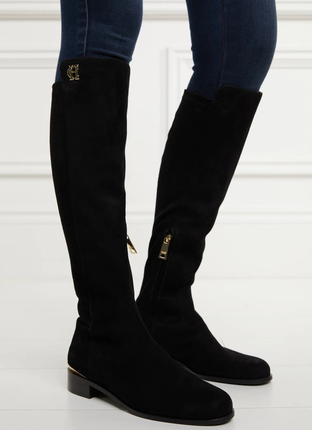 Holland Cooper Albany Knee Boot Black