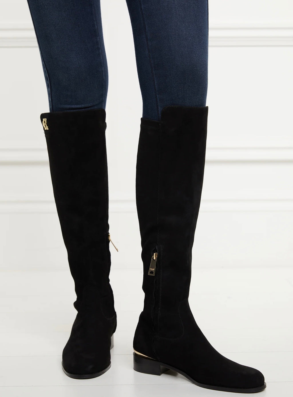 Holland Cooper Albany Knee Boot Black
