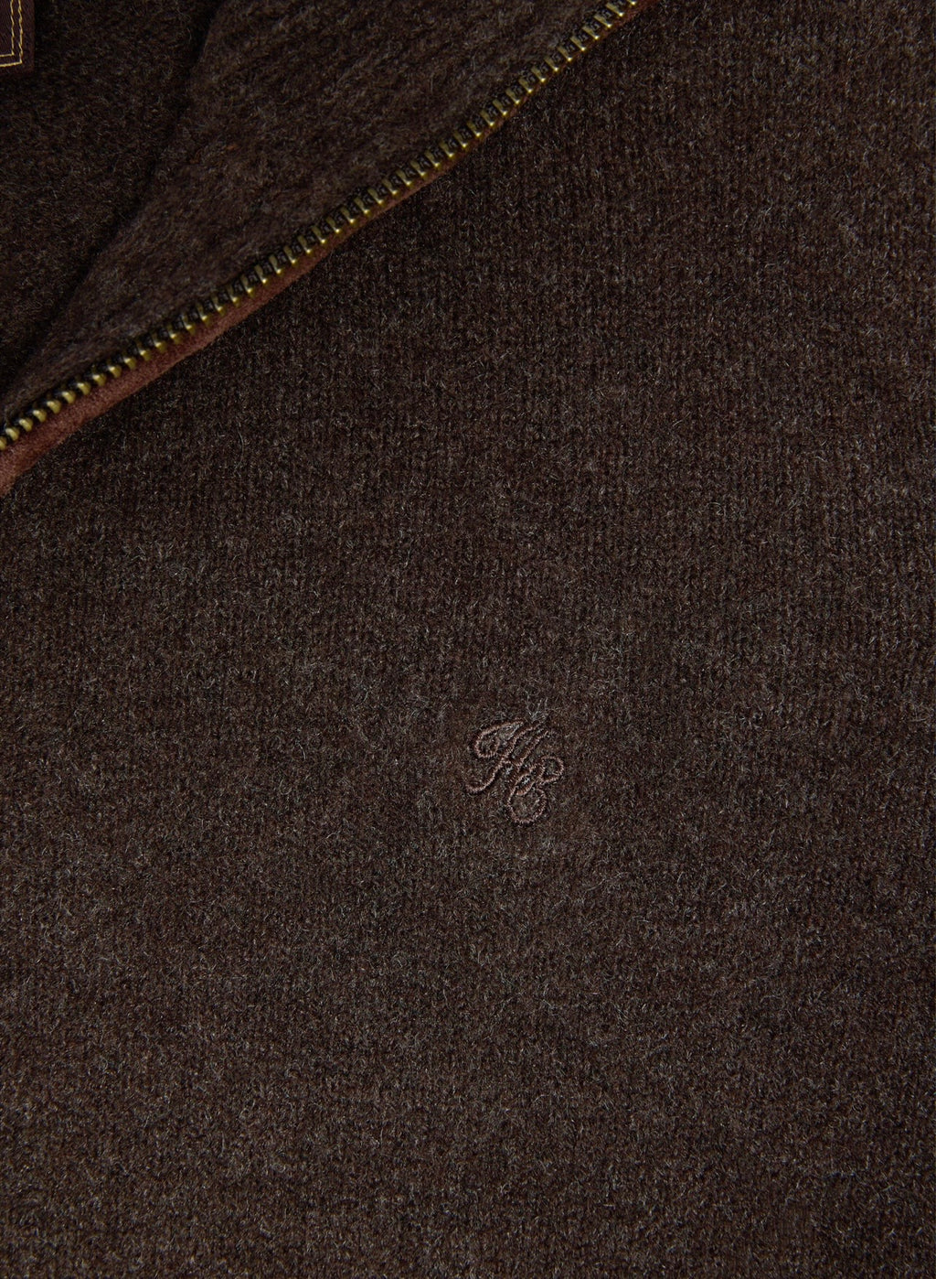 Holland Cooper Country Quarter Zip Knit Chocolate