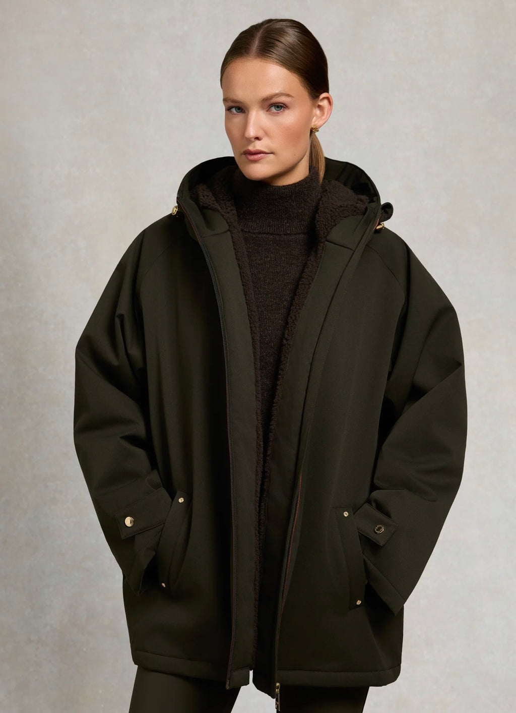 Holland Cooper One-Size Waterproof Jacket Khaki