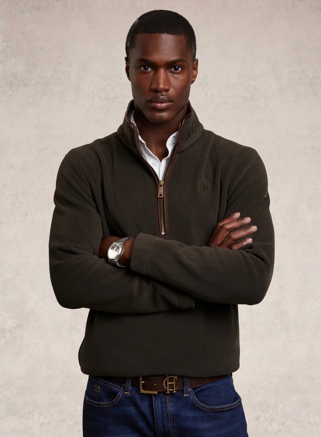 Men's Country Fleece Quarter Zip Khaki