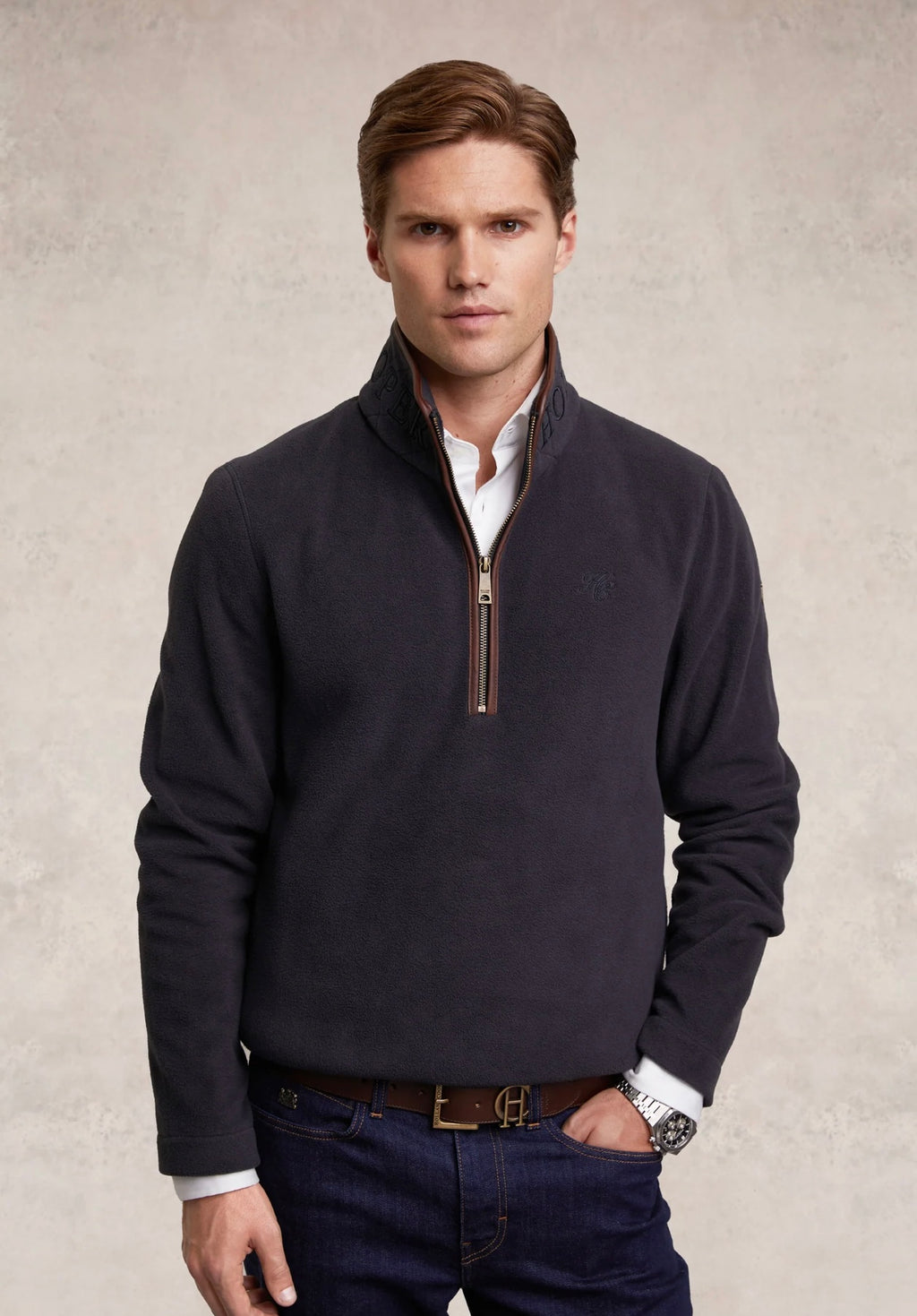 Men's Country Fleece Quarter Zip Ink Navy