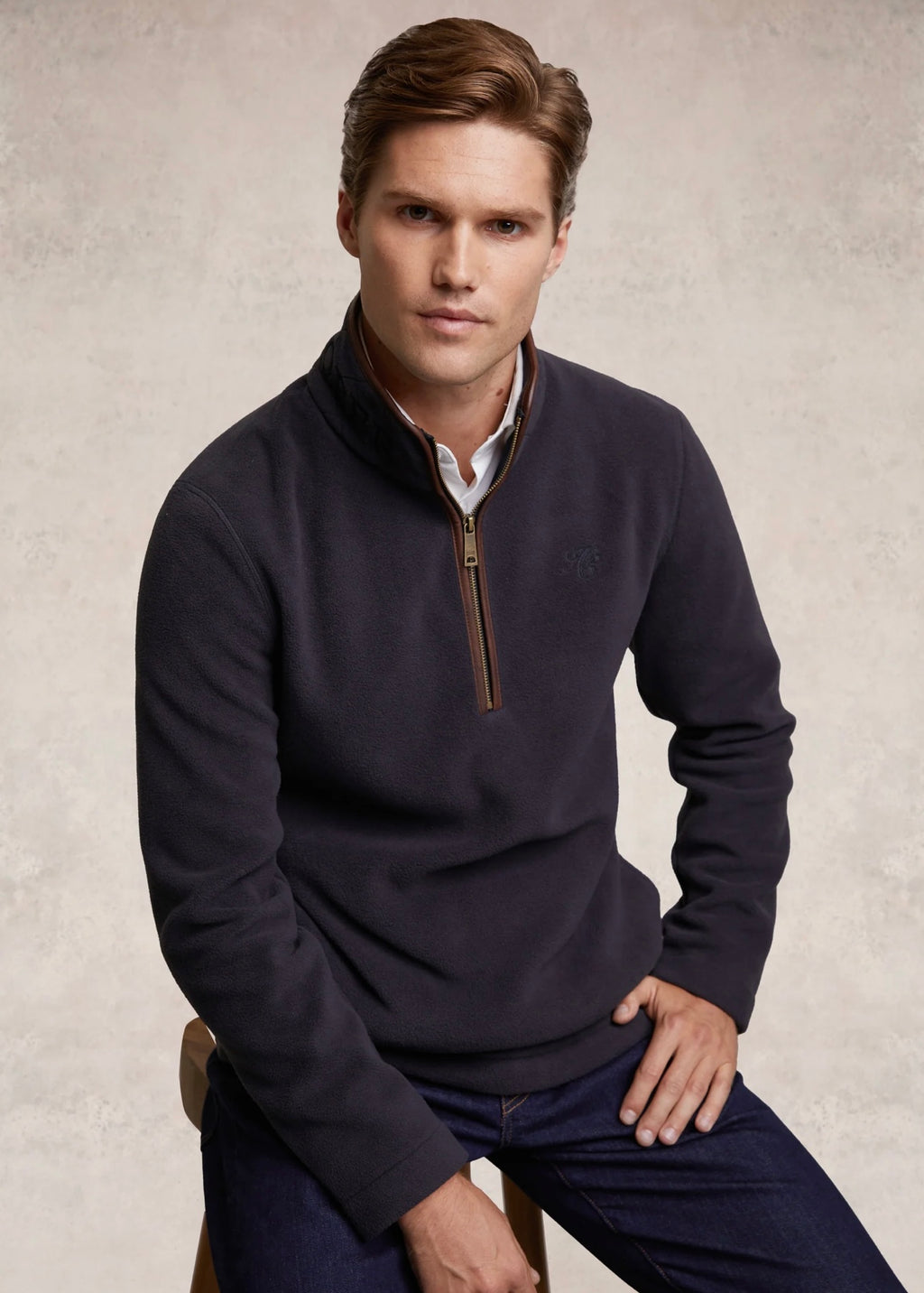 Men's Country Fleece Quarter Zip Ink Navy