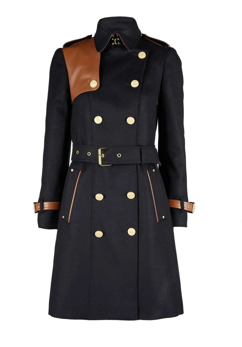 Marlborough Trench Coat Soft Black Tan
