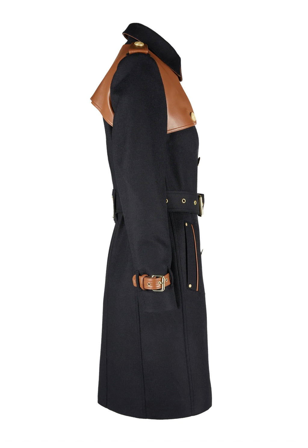 Marlborough Trench Coat Soft Black Tan
