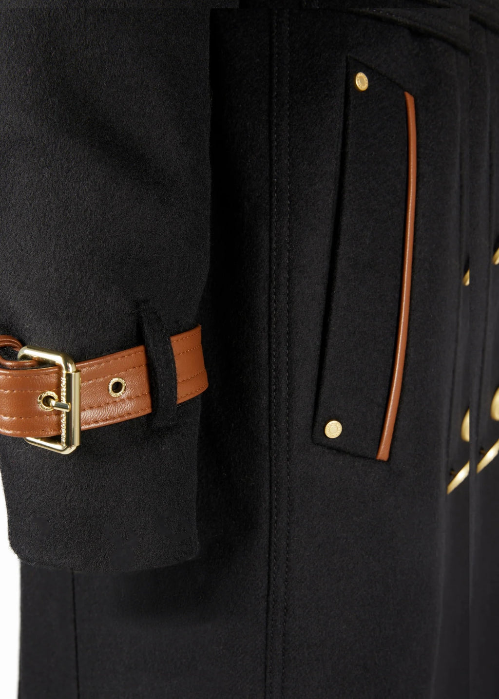 Marlborough Trench Coat Soft Black Tan