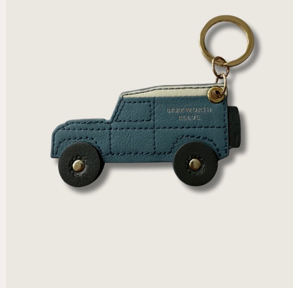Barkworth Reeve Off Road 4x4 Keyring in Blue & Cream Grain