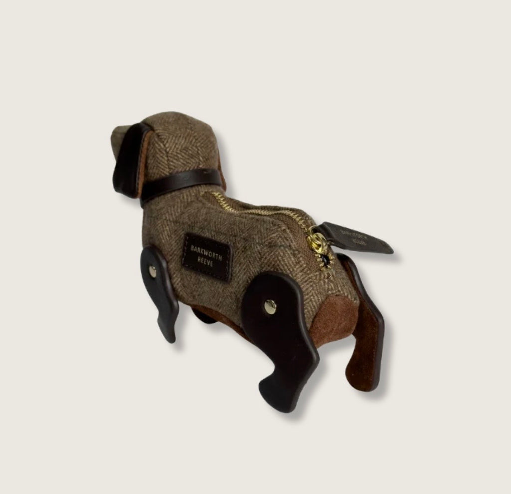 Barkworth Reeve Doogle the Puppy Purse, in Tweed & Tan Suede