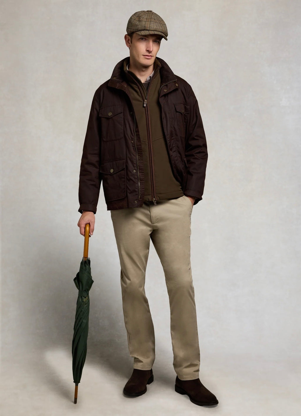 Holland Cooper Men's Classic Softshell Gilet Olive Brown
