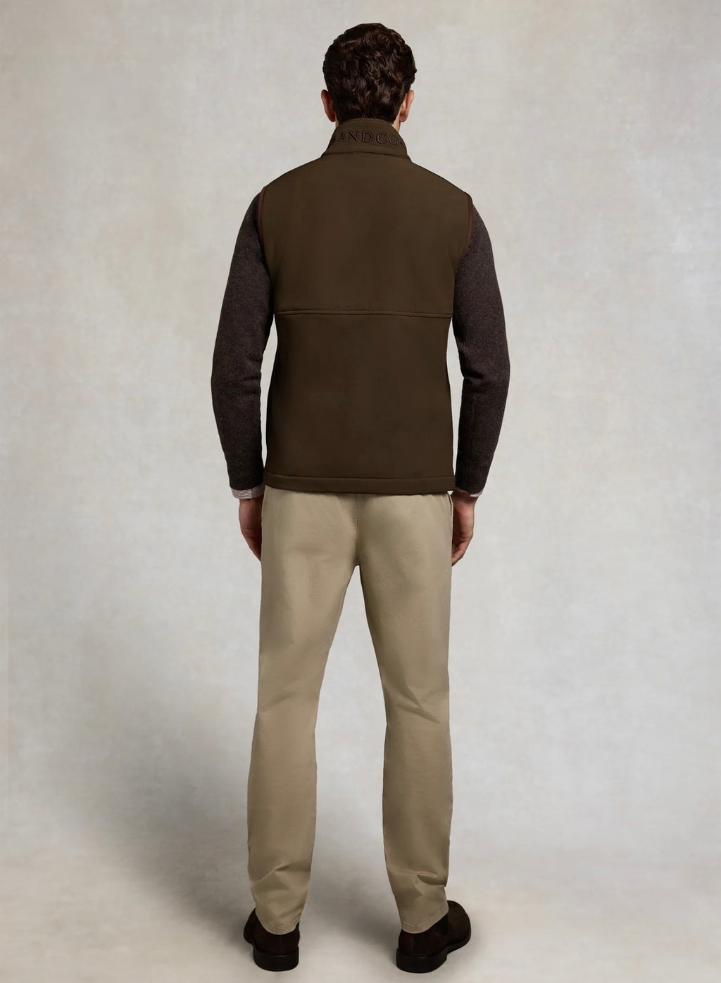 Holland Cooper Men's Classic Softshell Gilet Olive Brown