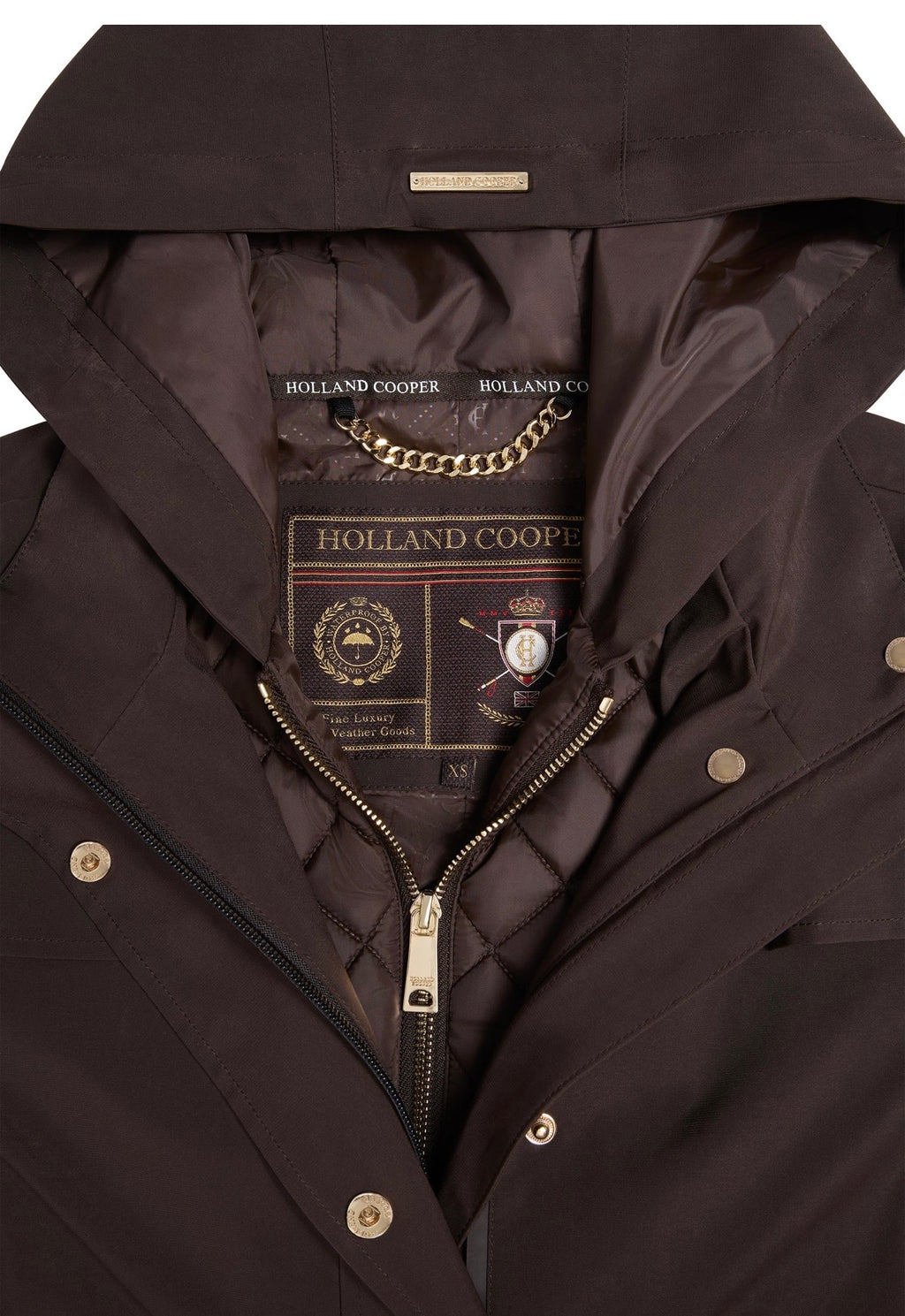 Holland Cooper Folgate Rain Coat Chocolate
