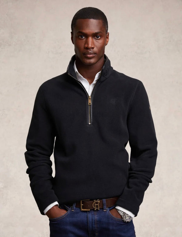 Holland Cooper Men's Country Fleece Quarter Zip Black