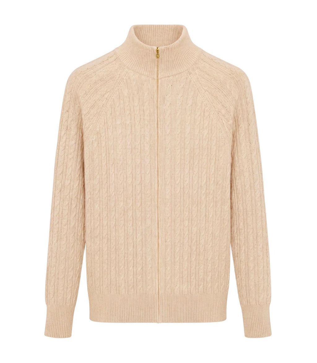 Holland Cooper Tacoma Zip Through Cardigan Barley