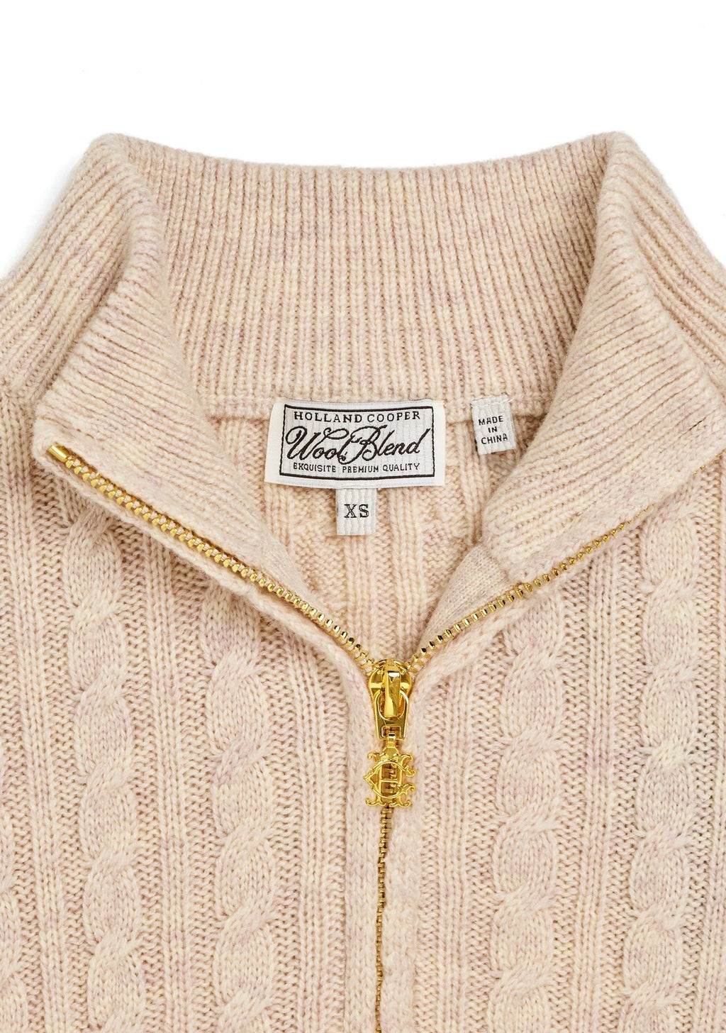 Holland Cooper Tacoma Zip Through Cardigan Barley