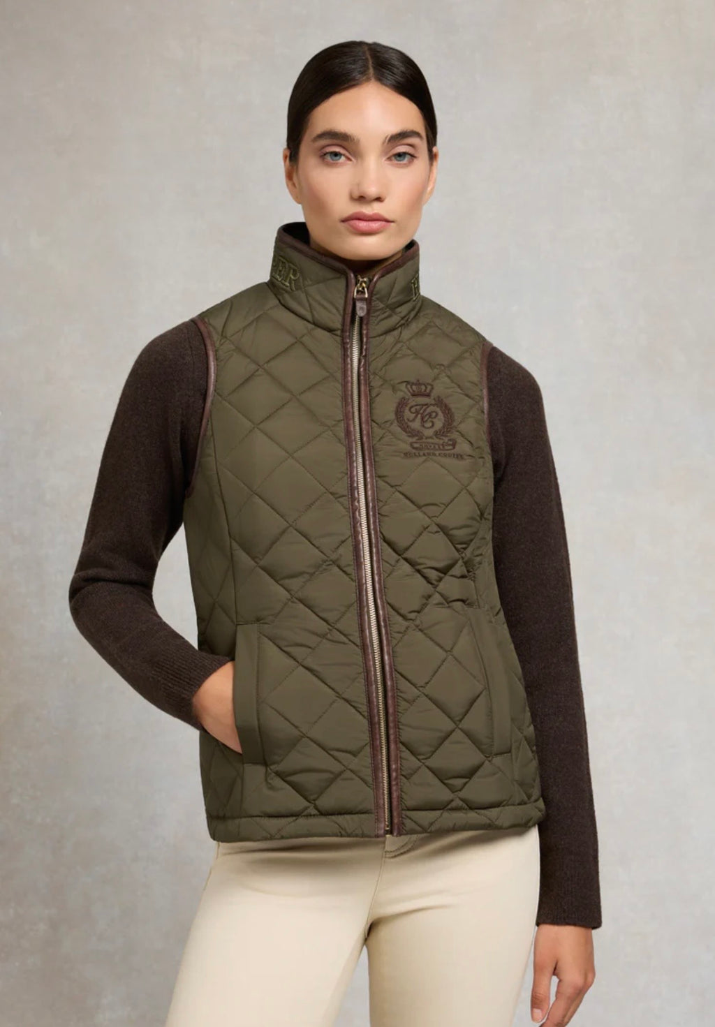 Holland Cooper Lightweight Country Gilet Khaki
