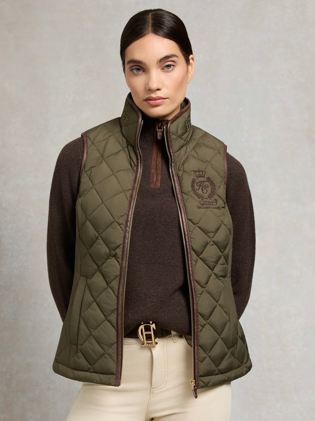 Holland Cooper Lightweight Country Gilet Khaki