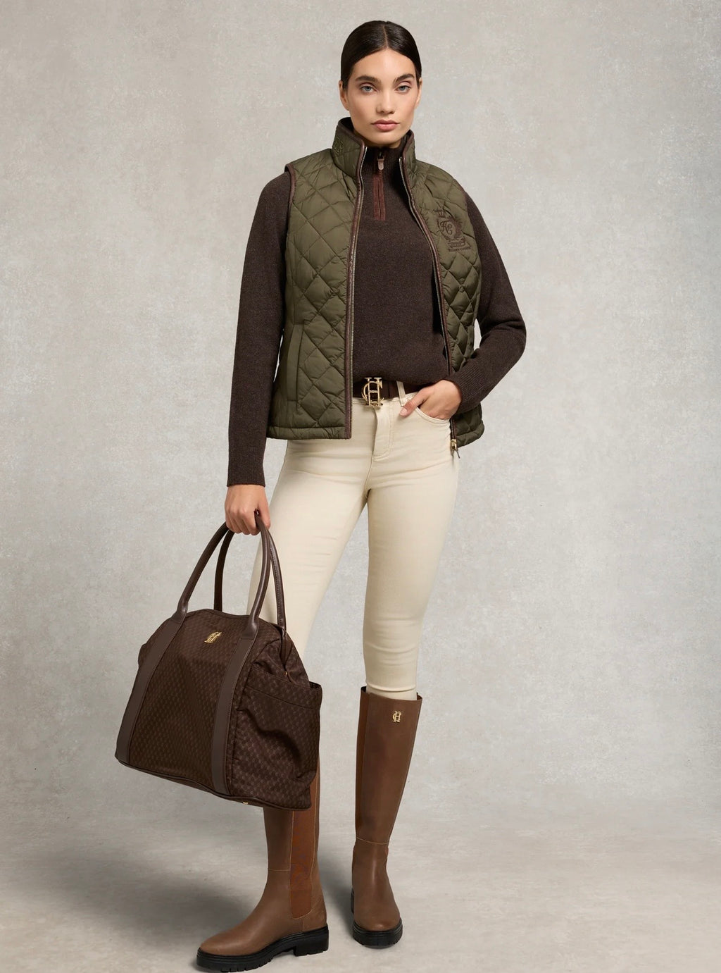 Holland Cooper Lightweight Country Gilet Khaki