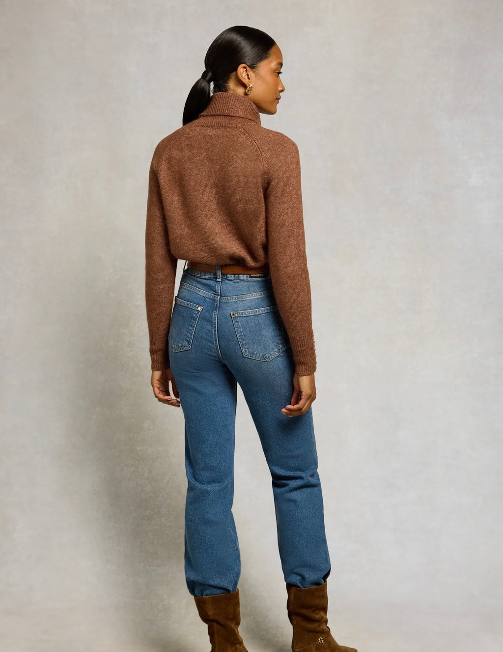 Holland Cooper Tori Roll Neck Knit Latte