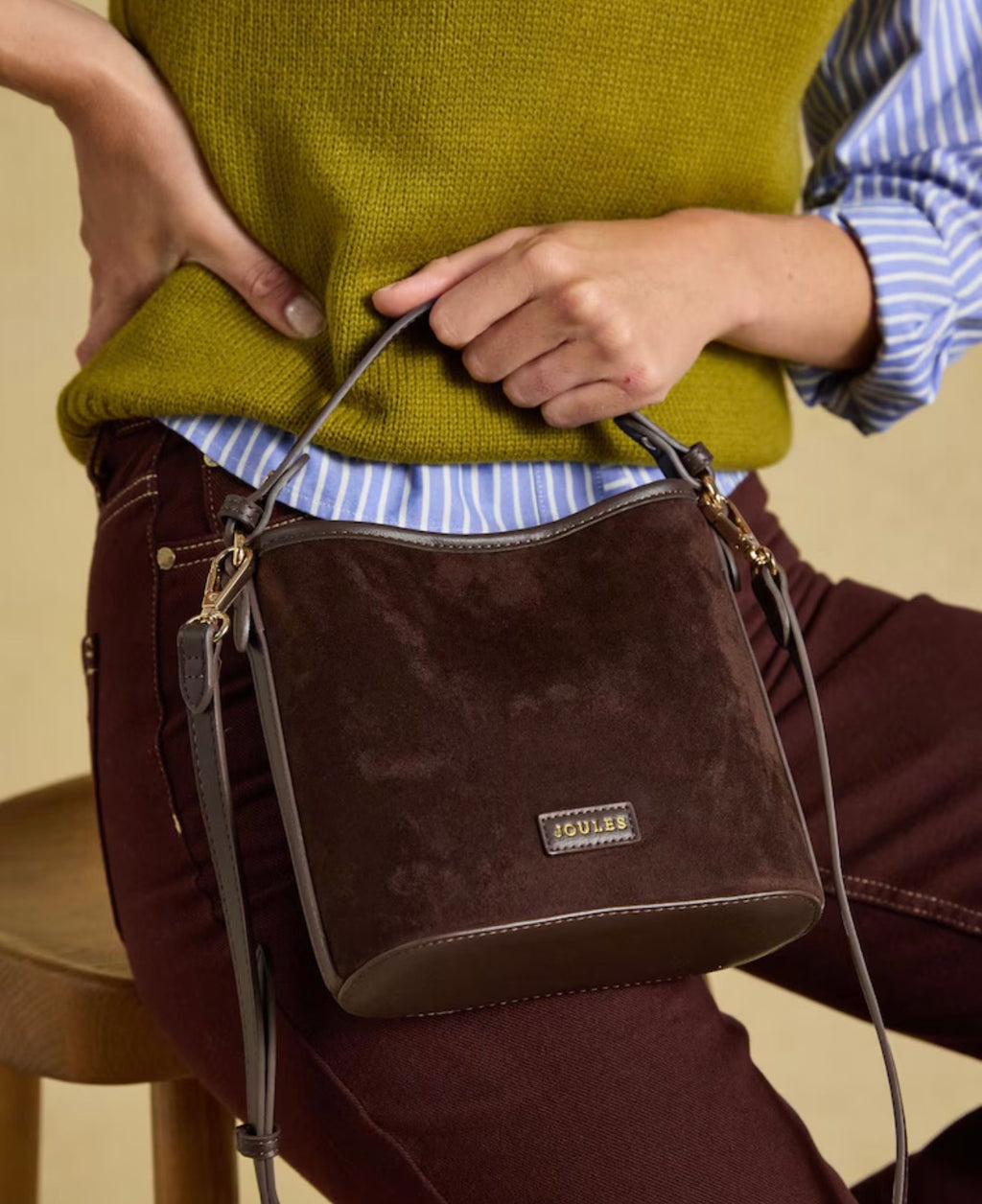 Joules Chocolate Brown Bucket Bag