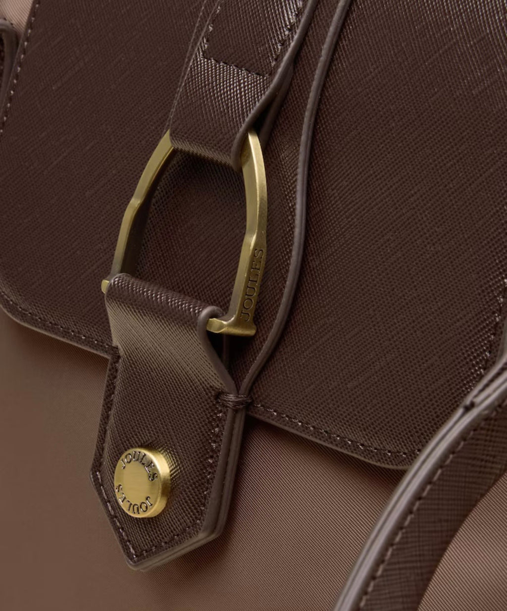 Joules Edie Mocha Brown Zip Top Shopper Bag