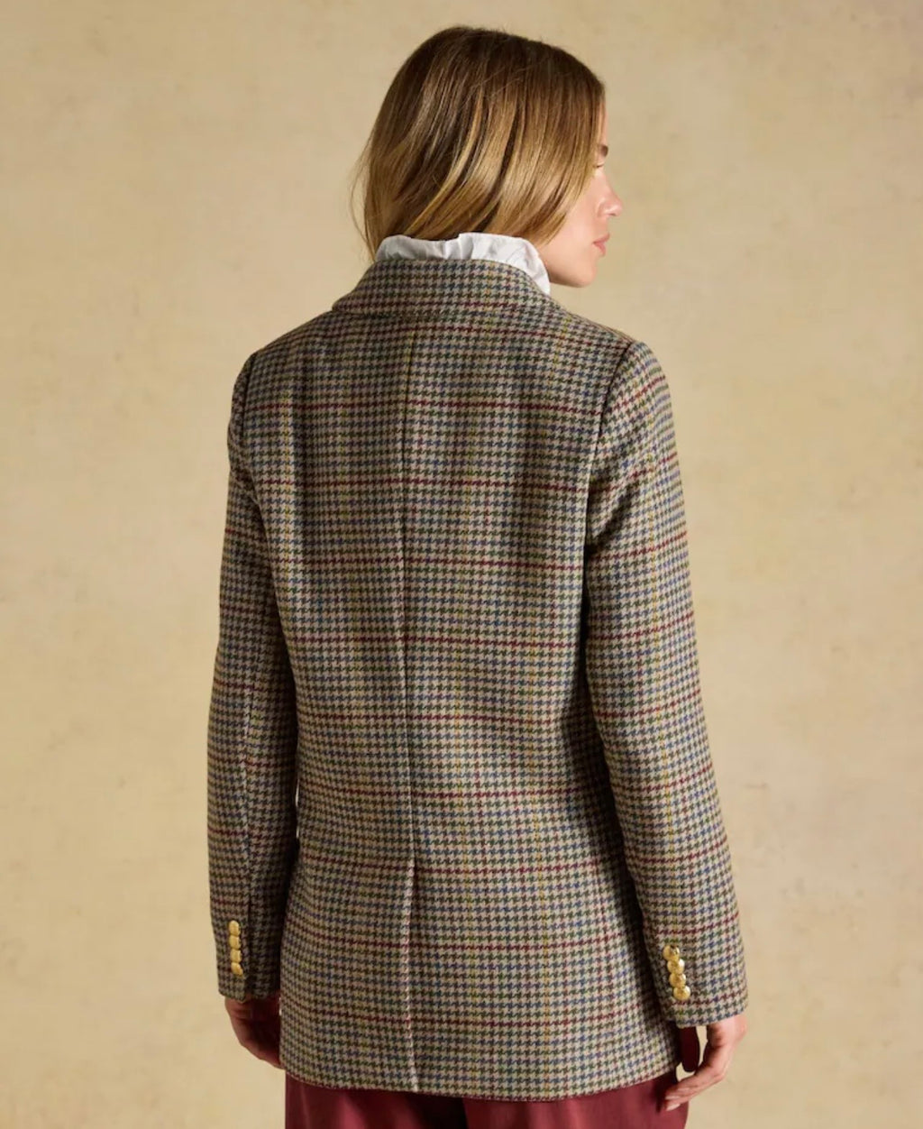 Joules Hackmore Check Relaxed Fit Tweed Blazer With Wool