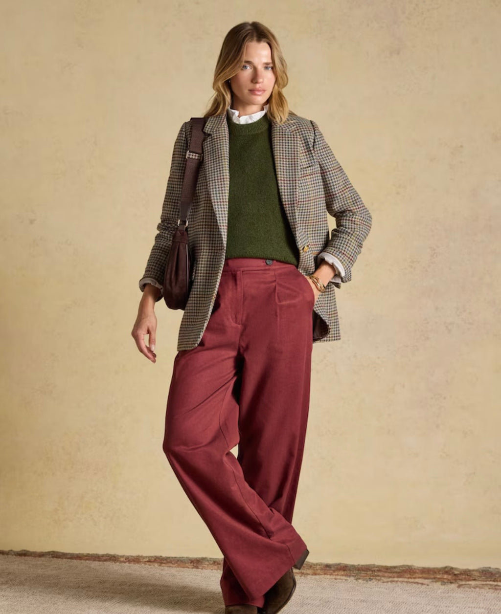 Joules Hackmore Check Relaxed Fit Tweed Blazer With Wool