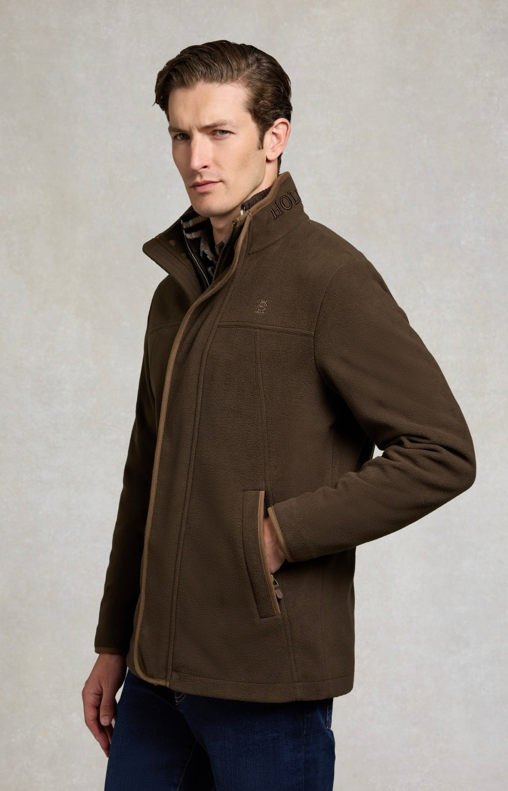 Holland Cooper Men's Fleece Field Jacket - Khaki