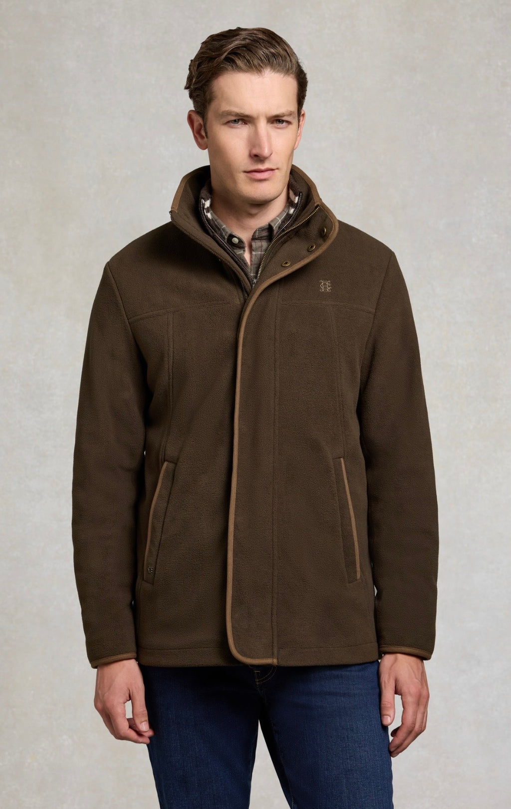 Holland Cooper Men's Fleece Field Jacket - Khaki