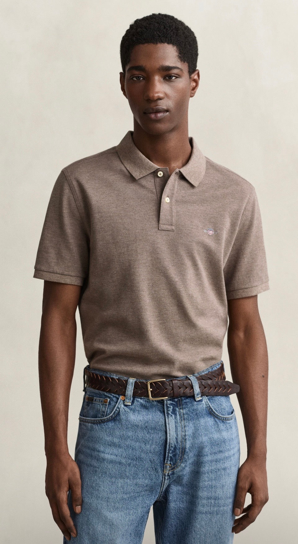 GANT Classic Regular Polo Shirt Dark Hazelnut Melange