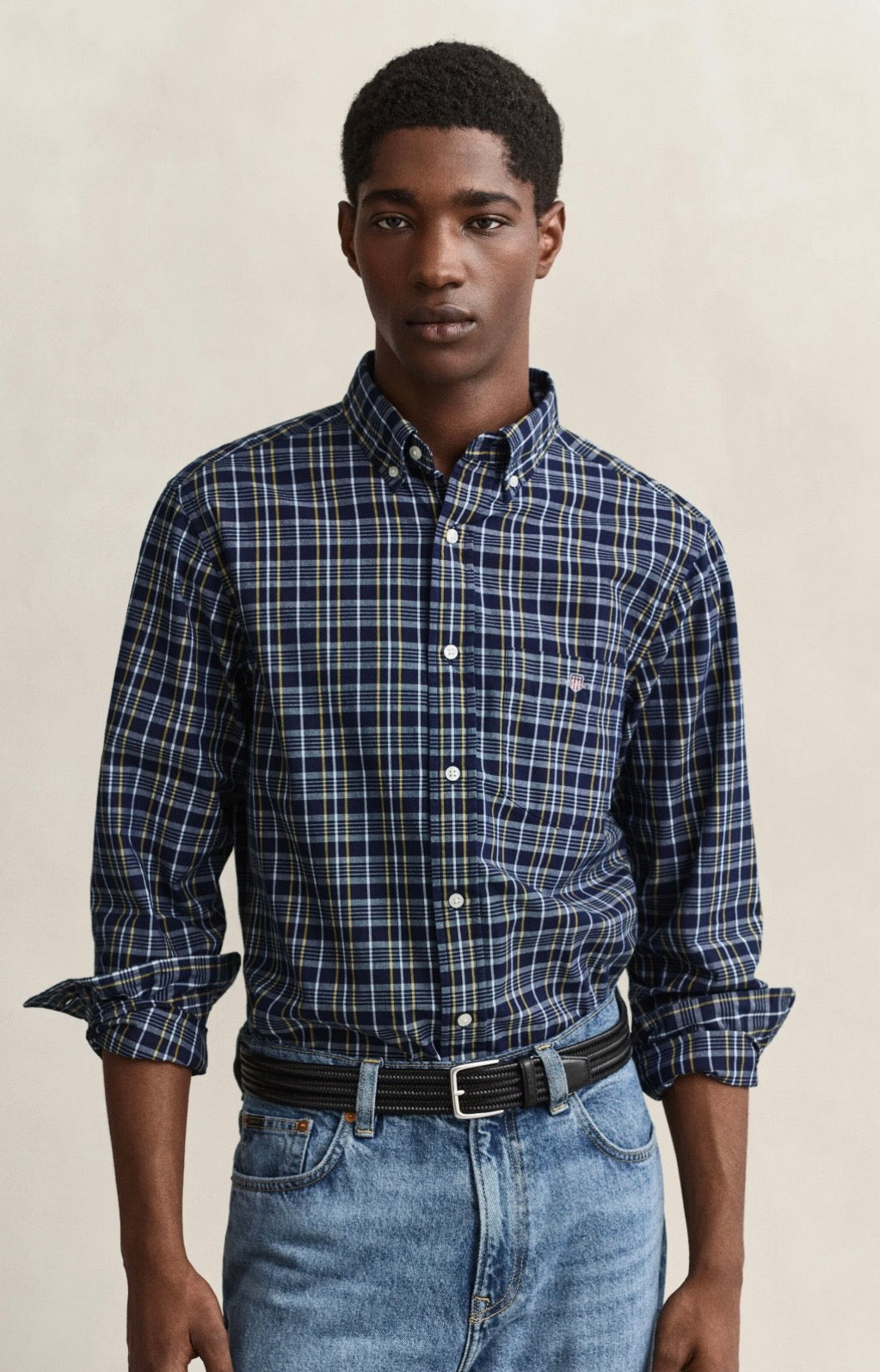 GANT Checked Archive Poplin Shirt Indigo
