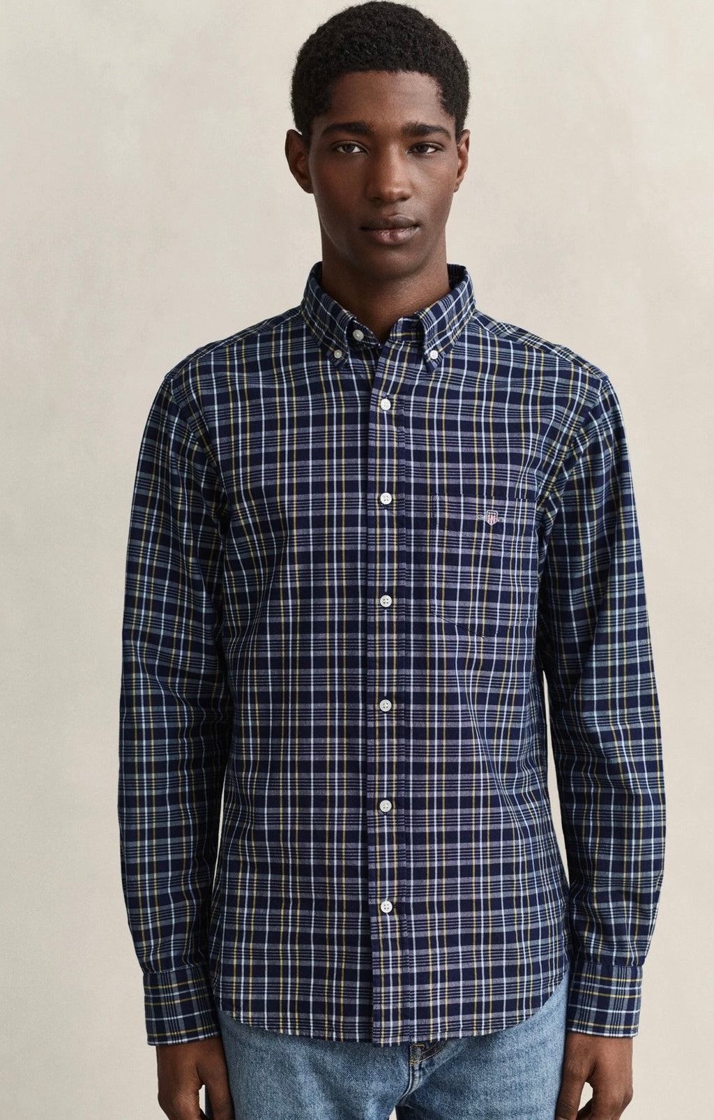 GANT Checked Archive Poplin Shirt Indigo
