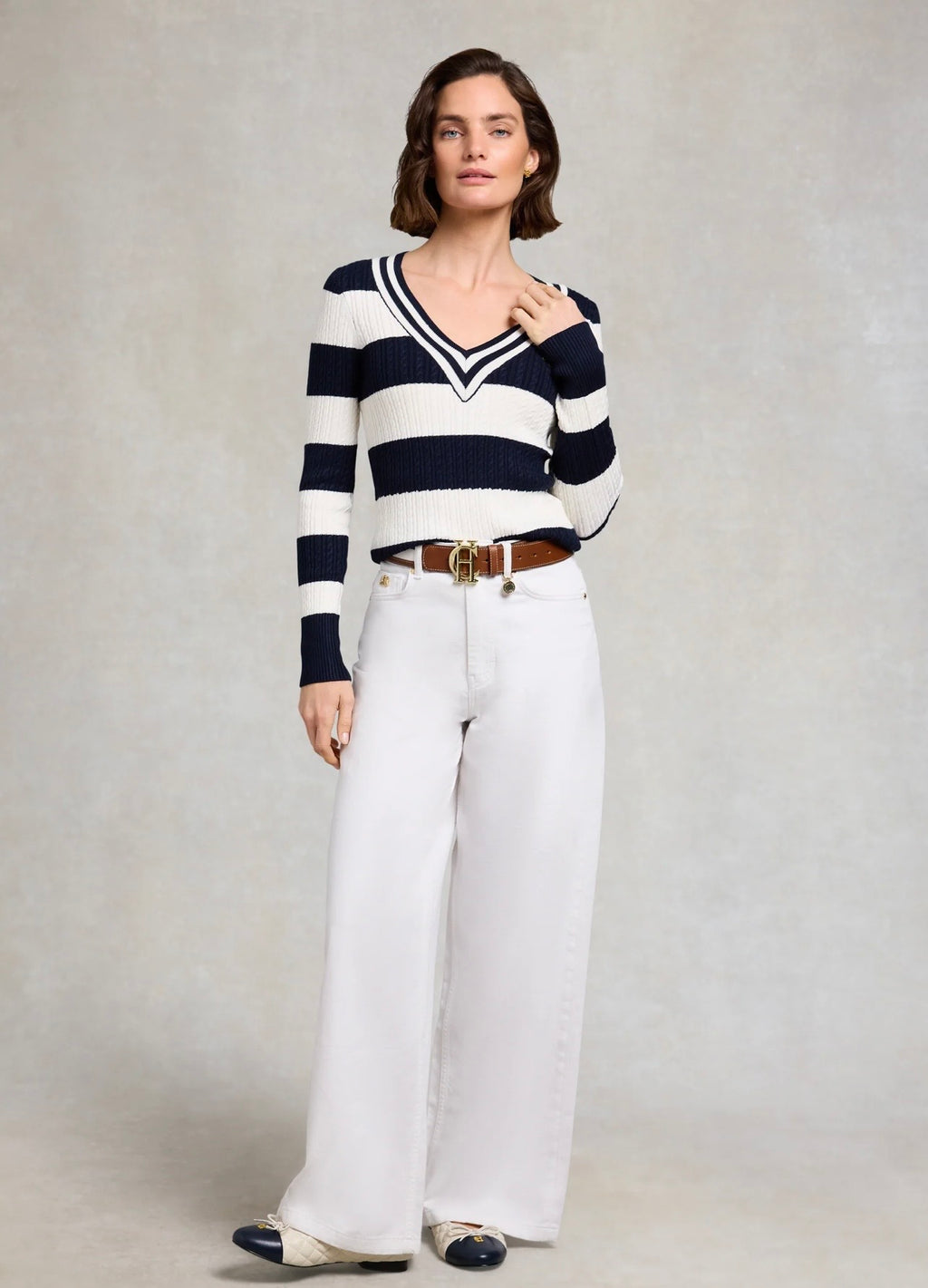Badminton Knit Ink Navy Stripe