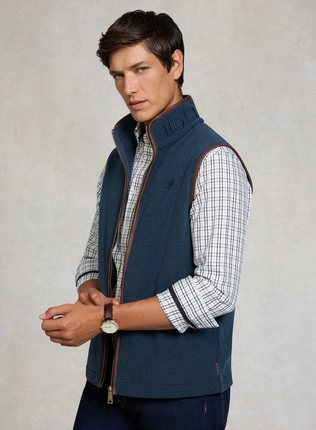 Men's Country Fleece Gilet Dusky Blue