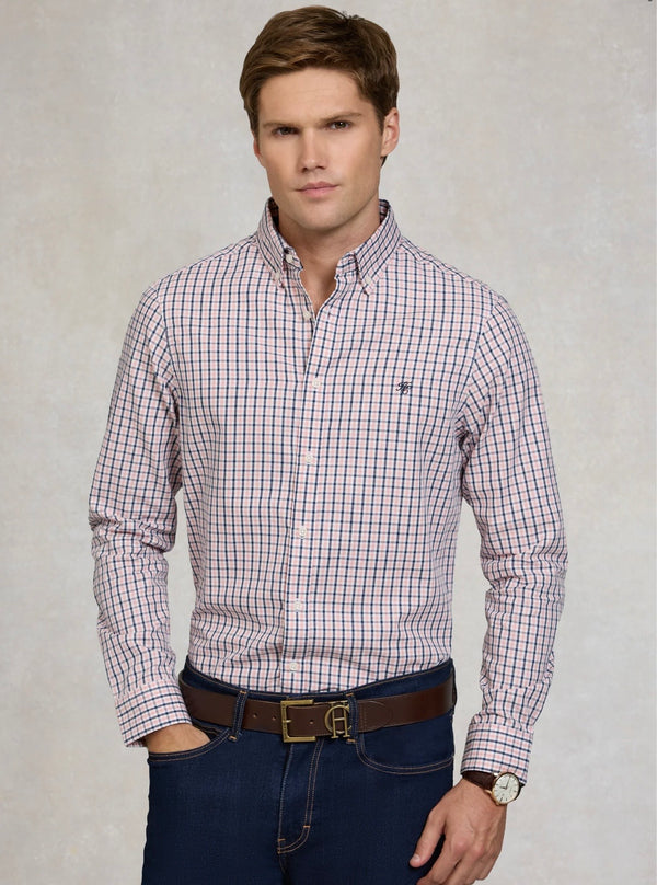 Men's Classic Woven Button Down Shirt Cotswold Pink Check
