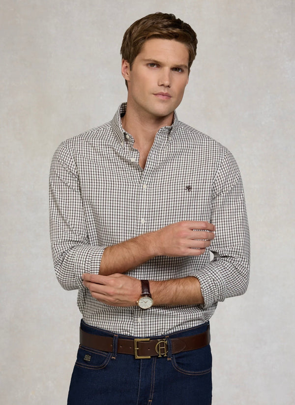 Men's Classic Woven Button Down Shirt Cheltenham Check Green